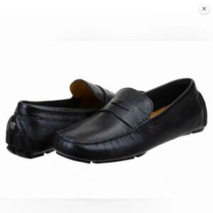 Cole Haan Men’s 13W Howland Penny Loafer Driving Shoes Black Pebbled Leather NEW